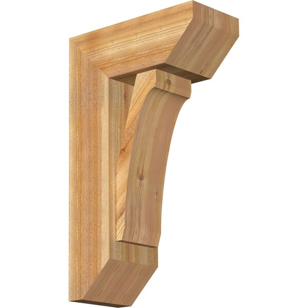 Ekena Millwork Legacy Slat Rough Sawn Bracket w/ Offset Brace, Western Red Cedar, 8"W x 18"D x 30"H BKT0806X18X30LEC06RWR - main